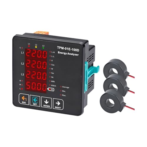 AIRUIXI Stromzähler TPM-01-XXD Energieanalysator-Multimeter 3P&4W(TPM-01E-100D) von AIRUIXI