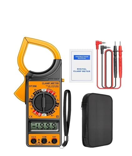 AIRUIXI Stromzange LCD 1999 Zählen Digitale True RMS Clamp Meter ACDC Spannung Tester Daten Display Automotive Multimeter(Yellow) von AIRUIXI