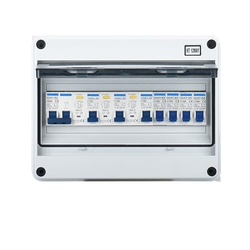 AIRUIXI Verteilerkasten außen Elektrischer Verteilerkasten mit Leistungsschalter MCB Haushaltsschalter Strom Kunststoff Anschlussdose IP65(12way type4) von AIRUIXI