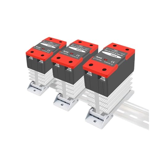 AIRUIXI Zeit Relais 1pc Solid State Relais Din-Schiene mit Kühler SSR 25DA 40DA 60DA DC Control AC Einphasig SSR DA(AC-AC,40A) von AIRUIXI
