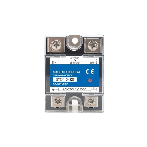 AIRUIXI Zeit Relais SSR 10A 25A 40A 60A 80A 100A 120A Einphasiges Halbleiterrelais DC-Steuerung AC 3-32V Steuerung 220V 10DA 25DA 40DA(DC Control DC (220V),25A) von AIRUIXI