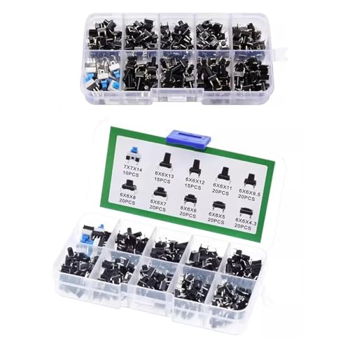AIRUIXI mikroschalter 180 STÜCKE 10 Typ 6 * 6 Licht Micro Touch Schalter Set Druckknopfschalter Kit Sortiment Set DIY Werkzeug Zubehör 6x6 Tasten Takt EIN/AUS AIRUIXI mikroschalter 180 STÜCKE 10 Typ 6 * 6 Licht Micro Touch Schalter Set Druckknopfschalter Kit Sortiment Set DIY Werkzeug Zubehör 6x6 Tasten Takt EIN/AUS von AIRUIXI