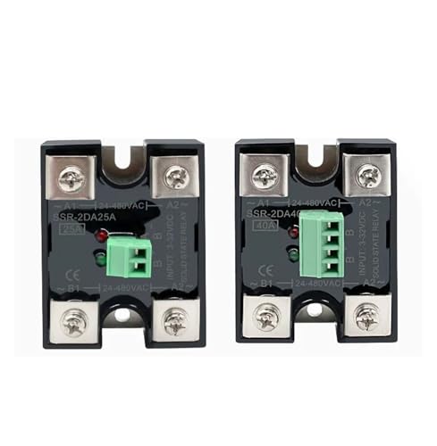 Halbleiterrelais 1 Stück Halbleiterrelais SSR 10A 25A 40A DC zu AC Einphasig Dual Control Dual Output oder Einzelsteuerung Einzelausgang 24-480VAC(Single control,40A) von AIRUIXI