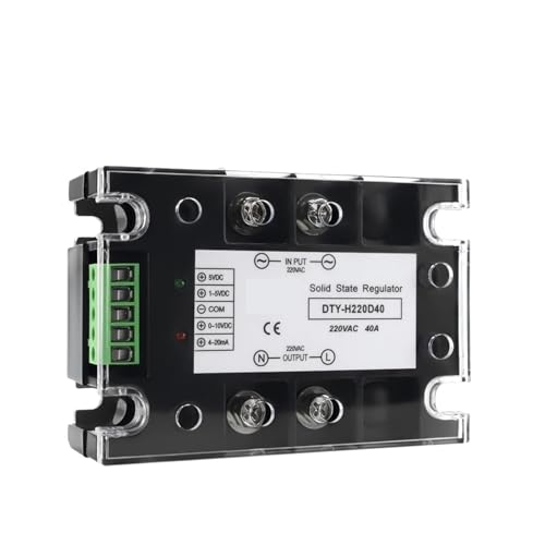 Halbleiterrelais 220 V AC Einphasiges Spannungsreglermodul mit vollständiger Isolierung 25-200 A mit Kühlkörperlüfter-Kit(Only Module,60A) von AIRUIXI
