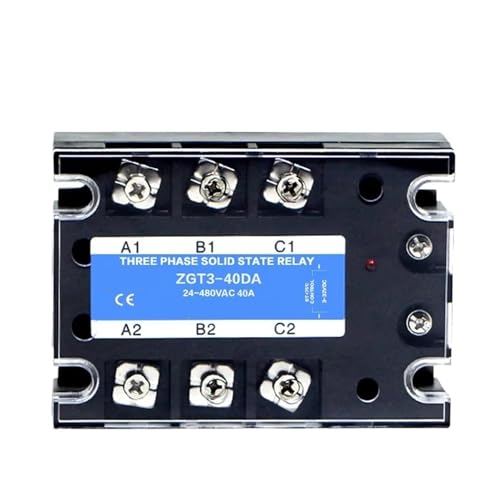 Halbleiterrelais 3-Phasen-DC-Steuer-AC-Relais SSR-10A 25A 40A 60A 80A 100A Dreiphasiges SSR 3-32VDC bis 24-480VAC Halbleiterrelaismodul(40DA) von AIRUIXI