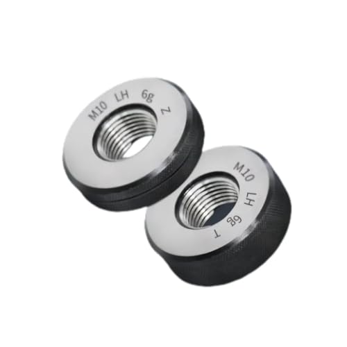 Ringlehre 1SET (1 * GO + 1 * NOGO) Nicht standardmäßiger linksmetrischer Gewindelehrring mit feiner Verzahnung, Genauigkeit 6 g, Messwerkzeug M 2M3 M5 M8 M10 M12(M5X0.8-6g LH T Z) von AIRUIXI