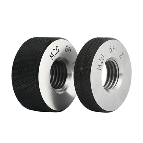 Ringlehre 1SET (1 * GO + 1 * NOGO) Nicht standardmäßiges metrisches Gewinde-Ringmessgerät mit feiner Verzahnung 6h M1M2M3M4M5M6M7M8 Messwerkzeug(M1.2X0.25 6h) von AIRUIXI