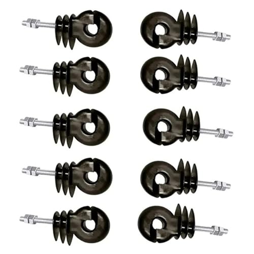 Schraubisolatoren 50 STÜCKE Schwarz Gewinde Ring Verzinkt Und Schraube-In Holzpfosten Isolatoren for Elcetric Zaun Isolator weiden von AIRUIXI