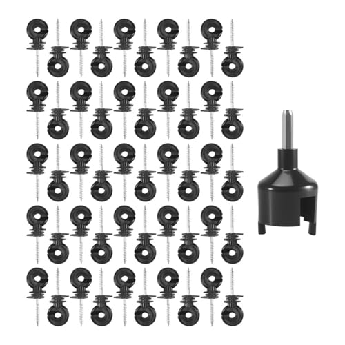Schraubisolatoren 50 Stück Elektrozaun-Isolator, Einschraub-Isolator, Zaunringpfosten mit Isolator-Steckschlüssel for Weiden Schraubisolatoren 50 Stück Elektrozaun-Isolator, Einschraub-Isolator, Zaunringpfosten mit Isolator-Steckschlüssel for Weiden von AIRUIXI