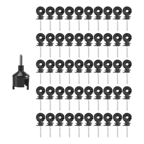 Schraubisolatoren Elektrozaun-Isolator, Einschraub-Isolator, Zaunring-Pfosten, Holzpfosten-Isolator mit Isolator-Steckschlüssel, 50 Stück Schraubisolatoren Elektrozaun-Isolator, Einschraub-Isolator, Zaunring-Pfosten, Holzpfosten-Isolator mit Isolator-Steckschlüssel, 50 Stück von AIRUIXI