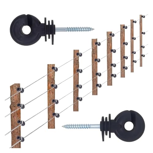 Schraubisolatoren Elektrozaun-Isolator, Einschraub-Isolator, Zaunring-Pfosten, Holzpfosten-Isolator mit Isolator-Steckschlüssel, 50 Stück Schraubisolatoren Elektrozaun-Isolator, Einschraub-Isolator, Zaunring-Pfosten, Holzpfosten-Isolator mit Isolator-Steckschlüssel, 50 Stück von AIRUIXI