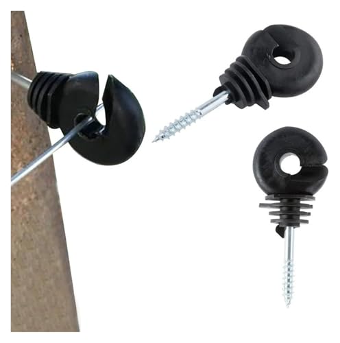 Schraubisolatoren Premium-Isolatoren for Elektrozäune, sicherer Drahtisolator aus Kohlenstoffstahl, selbstschneidende Holzpfostenisolatoren for Gartenzäune und Spaliere(10pcs) von AIRUIXI