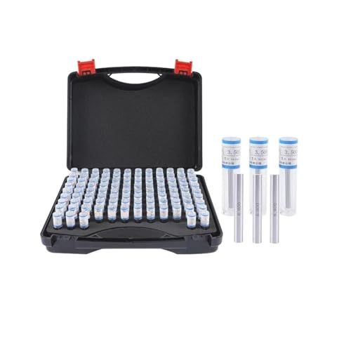 Stahlstiftlehre 1,00~9,00 mm Präzisions-Stahlstiftlehre, Schrittweite 0,02 mm, glattes Dornlehre-Lochmessgerät mit Stiftgriff(3.00-4.00mm 101pcs) von AIRUIXI