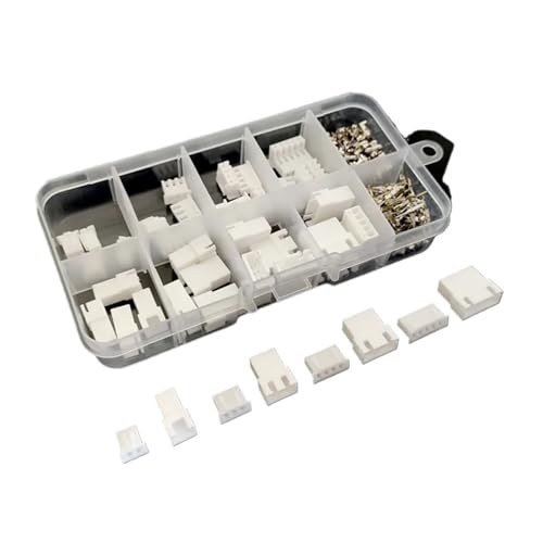 Steckverbinder-Kit 180 Stück XH-Stecker männlich und weiblich JST Antenne Docking XH2.54 2p 3p 4p 5 Pin 2,54 mm Drahtkabelanschluss for Batterieladekabel DIY von AIRUIXI