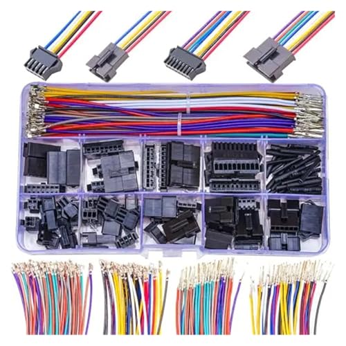 Steckverbinder-Kit 2,5 mm Rastermaß JST-SM 2.54 Stecker/Buchse mit 22 AWG, beide vorgecrimpte Kabel, SM 2,54 mm Stecker/Buchse, Gehäuse von AIRUIXI