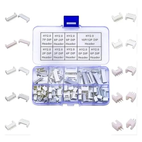 Steckverbinder-Kit HY2.0 DIP-Header Jst 2 mm Pitch IC-Steckeradapter, JST-HY DIP-Header Durchgangslochmontage Top-Typ Vertikaler Header von AIRUIXI