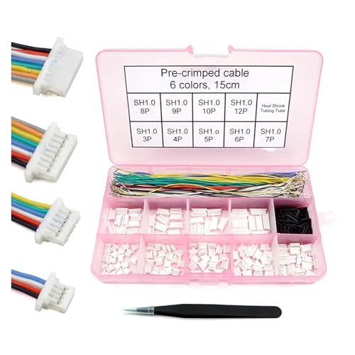 Steckverbinder-Kit JST SH 1.0-Anschlüsse und vorgecrimpte Silikonkabel SH 1,0 mm for FPV-Drohnen-Flugcontroller, 15 cm Kabel von AIRUIXI