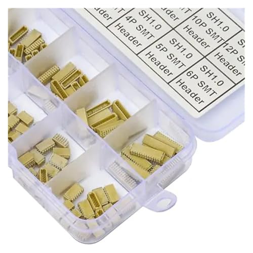 Steckverbinder-Kit SH1.0 SMT-Stiftleiste Jst 1 mm Pitch IC-Steckeradapter 134 Stück, JST-SH SMT-Stiftleiste rechtwinklige Stiftleiste (SH1.0-SMT-R/A) von AIRUIXI