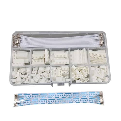 Steckverbinder-Kit XH 2,54 mm Steckverbinder-Kit mit 15 cm blauem, weißem Doppelkopf-Flachkabel for XH2.54-Steckverbinder 2P/3/4/5/6/7/8/9/10P12-polig Steckverbinder-Kit XH 2,54 mm Steckverbinder-Kit mit 15 cm blauem, weißem Doppelkopf-Flachkabel for XH2.54-Steckverbinder 2P/3/4/5/6/7/8/9/10P12-polig von AIRUIXI