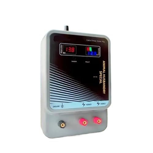 Weidezaungerät Elektrischer Zaun-Energizer-Alarm, funktionaler Spannungsimpuls-Controller mit LCD-Display(EU plug-10KM) von AIRUIXI