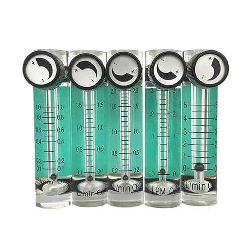 durchflussmesser 0-3LPM 93mm Acryl Luft Sauerstoff Flow Meter Mit Control Ventil Metall Stecker 0,1 Mpa Acryl Vernickelt Messing(0.1-1.5L per Min93mm) von AIRUIXI