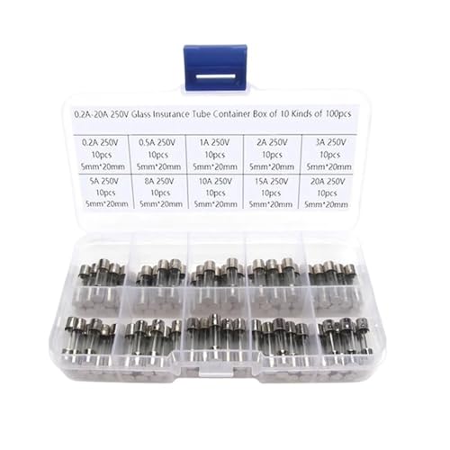 glas sicherungen 100 Teile/satz 5x20mm Flinke Glasrohrsicherung 0,2A0,5A 1A 2A 3A 5A 8A 10A 15A 20A Verschiedene BoxedKits Flinke Glassicherungen(100pcs boxed) von AIRUIXI