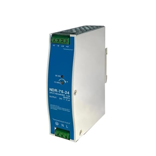hutschienen-netzteil 12 V 24 V 48 V NDR75W Industrielles, auf DIN-Schiene montiertes AC-DC-Schaltnetzteil mit Einzelausgang(NDR-75W-12V 6.2A) von AIRUIXI