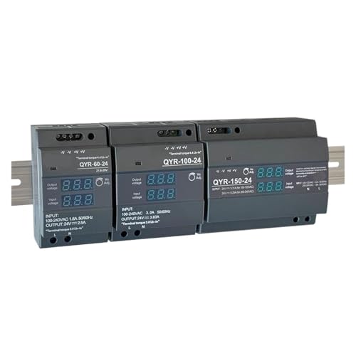 hutschienen-netzteil 60 W 100 W 150 W DIN-Schienen-Schaltnetzteil mit industrieller stufenförmiger AC-DC 12 V 24 V Digitalanzeige(QYR-150-12V 10.2A) von AIRUIXI