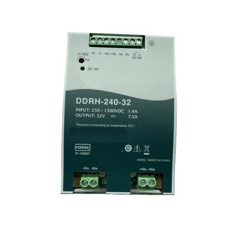 hutschienen-netzteil DDRH-240 240 W, ultrabreiter Eingang, 250–1500 V DC auf DC 12 V, 24 V, 32 V, 48 V, DIN-Schienen-Konverter(DDRH-240-12) von AIRUIXI