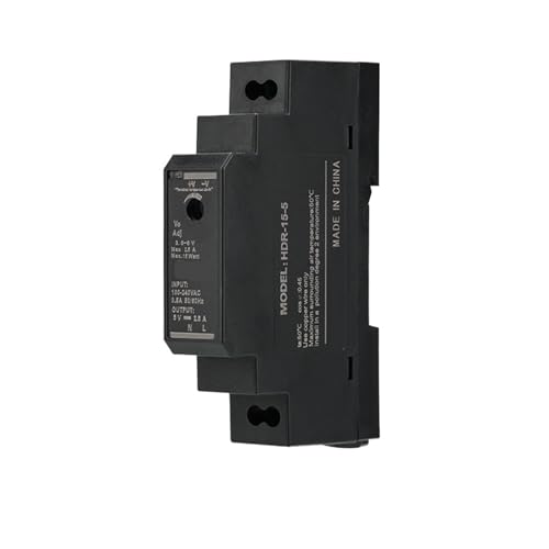 hutschienen-netzteil HDR-15-Serie, 15 W, ultradünnes Schaltnetzteil mit DC 5 V/12 V/24 V/48 V-Ausgängen, 100–240 VAC-Eingang, DIN-Schienenmontage(48V_15W) von AIRUIXI