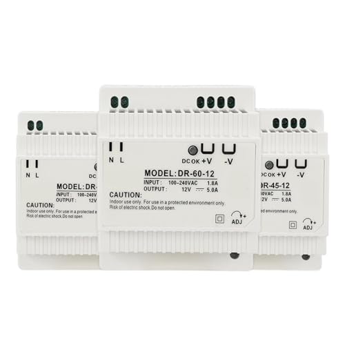 hutschienen-netzteil Netzteil 30 W 45 W 60 W DIN-Schienen-Schaltnetzteil, Eingang 100–240 V AC bis DC 5 V 12 V 24 V, Einzelausgangsstromquelle 2 A 3 A 5 A(DR-30-24) von AIRUIXI