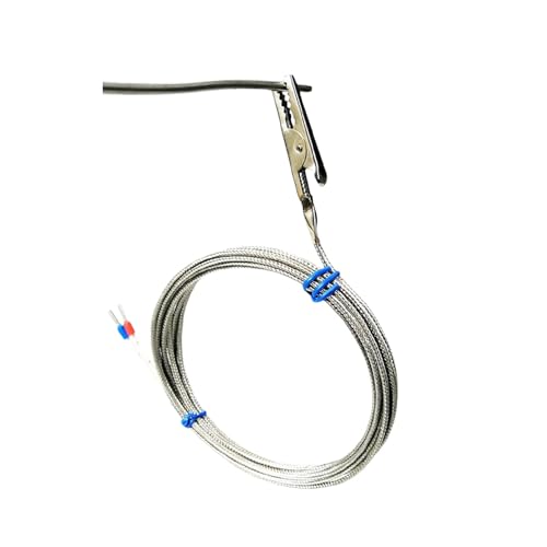 temperaturfühler Thermoelementsensor Typ K mit Krokodilklemme, 0–600 °C, Klemmsonde, 5 m Kabel, Hochtemperatur-Industrie-HVAC-Werkzeug(1 meters) von AIRUIXI