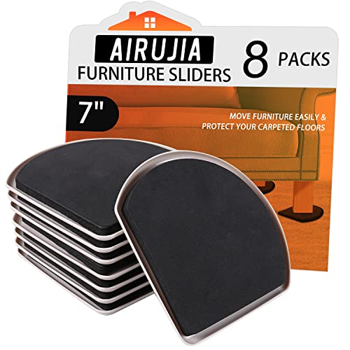 AIRUJIA Möbelgleiter für Teppichoberflächen, schnelles und einfaches Bewegen von schweren Möbeln mit Möbelgleitern 7 inch Beige, 8 Stück von AIRUJIA