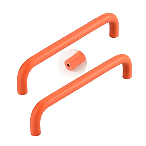 2 Stück Buntes Kinderzimmer Möbelgriffe Schrankgriffe Aluminiumlegierung Türdrücker Möbelknöpfe Türklinken Zieht Profilgriff für Kleiderschrank Schubladen (Hole distance 128mm,Orange) von AIRYLI