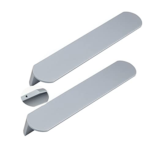 2 Stück Möbelgriff L-förmiger runder Kopf Profilgriff Aluminiumlegierung Schrankgriffe SchubladenKnöpfe Türgriff Zugknöpfe für Schlafzimmer Kleiderschrank,Grau (Lochabstand 64mm) von AIRYLI