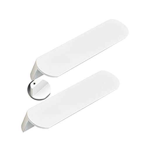 2 Stück Möbelgriff L-förmiger runder Kopf Profilgriff Aluminiumlegierung Schrankgriffe SchubladenKnöpfe Türgriff Zugknöpfe für Schlafzimmer Kleiderschrank,Weiß (Lochabstand 64mm) von AIRYLI