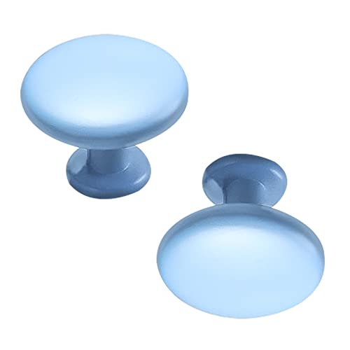 2 Stück Schrankgriffe Blau Möbelgriff Rund T-förmig Profilgriff Aluminiumlegierung SchubladenKnöpfe Türgriff Zugknöpfe für Schlafzimmer Küche Kleiderschrank (Einzelnes Loch) von AIRYLI