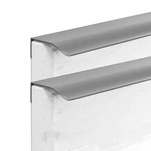 2 Stück Unsichtbarer Möbelgriff grau Schrankgriffe Versteckt SchubladenKnöpfe Modernes Türgriff unsichtbar Hinterschraubgriff für Schlafzimmer Küche Kleiderschrank Profilgriff (Länge 200mm) von AIRYLI