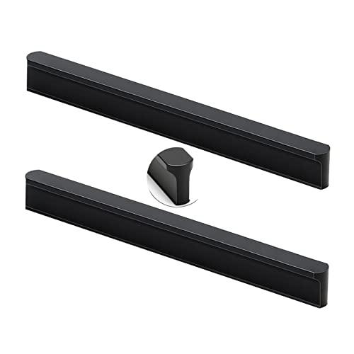AIRYLI 2 Stück Schrankgriffe Möbelgriff Rund T-förmig Profilgriff Aluminiumlegierung SchubladenKnöpfe Türgriff Zugknöpfe für Schlafzimmer Küche Kleiderschrank (Länge 500mm,Schwarz) von AIRYLI