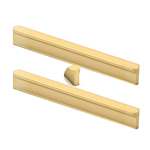 AIRYLI 2 Stück Schrankgriffe Möbelgriff Rund T-förmig Profilgriff Aluminiumlegierung SchubladenKnöpfe Türgriff Zugknöpfe für Schlafzimmer Küche Kleiderschrank (Länge 800mm,Gold) von AIRYLI