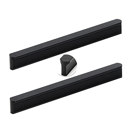 AIRYLI 2 Stück Schrankgriffe Schwarz Möbelgriff Rund T-förmig Profilgriff Aluminiumlegierung SchubladenKnöpfe Türgriff Zugknöpfe für Schlafzimmer Küche Kleiderschrank (Länge 1000mm) von AIRYLI