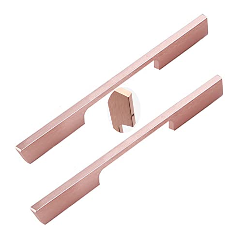 Möbelgriffe Aluminiumlegierung Schrank ziehen Roségold Profilgriff SchubladenKnöpfe Türgriffe Zugknöpfe für Kleiderschrank Kommode Kabinett Griffe Stangengriff,2 Stück (Hole distance 160mm) von AIRYLI