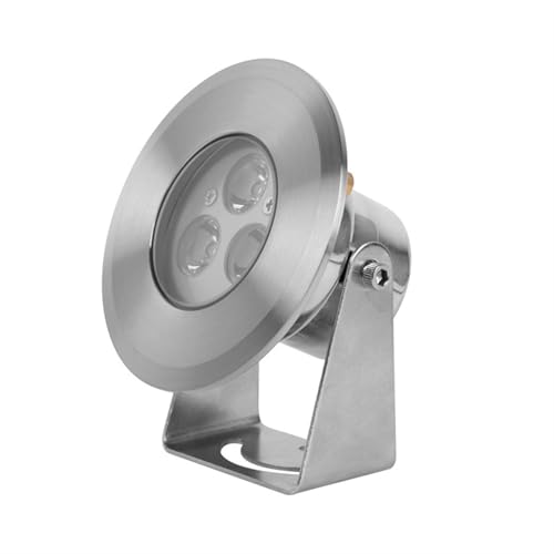 AIRYSSFU Poolbeleuchtung, LED-Wasserspiellicht IP68 Alle Edelstahl-Unterwasserlicht 12V/24V Low Power 3W rotierendes Unterwasser-Scheinwerfer-Brunnenlicht(BLUE,2W) von AIRYSSFU