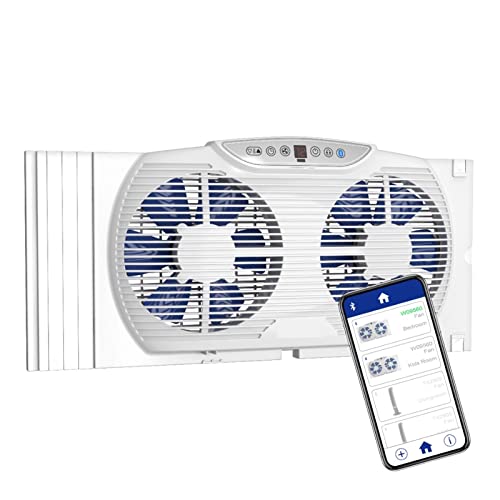 Abluftventilator, Elektrisch Umkehrbarer Ventilator Mit Zwei Fenstern Und Bluetooth-Technologie, Weiß von AIRYSSFU