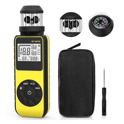 Anemometer, Digitales Anemometer, Messung von Windgeschwindigkeit, Temperatur, Anemometer mit Einzelkompass, Außenanemometer Anemometer, Digitales Anemometer, Messung von Windgeschwindigkeit, Temperatur, Anemometer mit Einzelkompass, Außenanemometer von AIRYSSFU