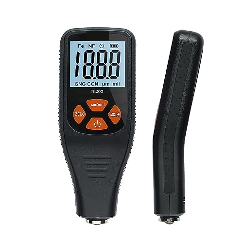 Dickenmessgerät, TC200 Beschichtungsdickenmessgerät 0,1 Mikron/0–1500 Autolack-Filmdickentester, Messwerkzeug(Noir) von AIRYSSFU