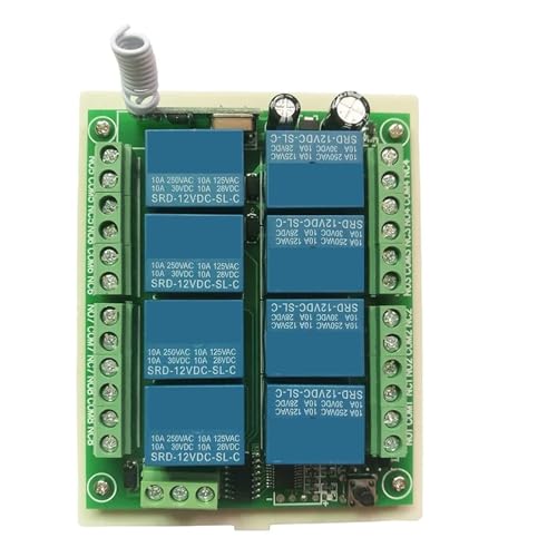 Kransteuerung, 433 DC12/24 8CH Drahtlose Fernbedienung Schalter Fernbedienung System Empfänger Industrielle Sender 8CH Relais(B2 24) von AIRYSSFU