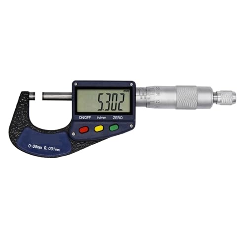 Mikrometer, 0,001 mm Außenmikrometer 0-25 mm 25-50 mm Edelstahl Digitales Mikrometer Elektronisches Mikrometer Messschieber Messgerät(0-25mm) von AIRYSSFU