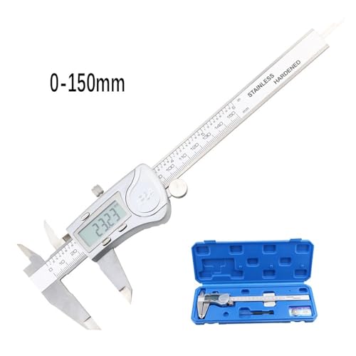 Mikrometer, 150/200/300 mm elektronischer digitaler Messschieber IP54 wasserbeständiges Messwerkzeug wasserdichter Messschieber aus Edelstahl(100mm) von AIRYSSFU