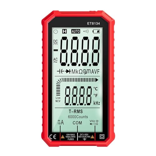 Oszilloskop, ET8134 Vollbild-Multimeter in roter Version, Farbwechsel-Alarmfunktion, Multifunktions-Multimeter von AIRYSSFU